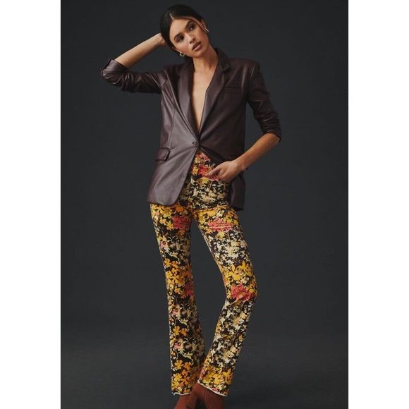 Mother Pants - NWT Mother The Hustler High-Rise Corduroy Pants Autumn Floral Size 24